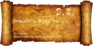 Domján Klára névjegykártya