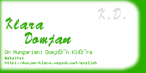 klara domjan business card